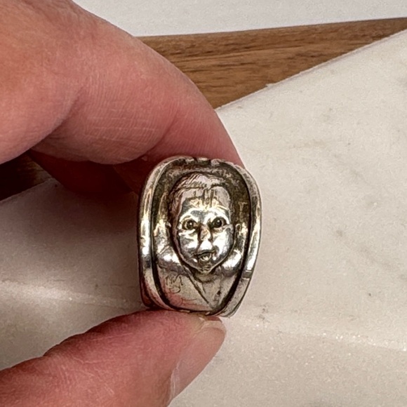 Vintage Gerber Baby Silver Plated Spoon Ring Sz 4.5 Lot D51 - Picture 8 of 11